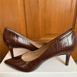 Alfani Dark Brown Crocodile Pattern Heels
